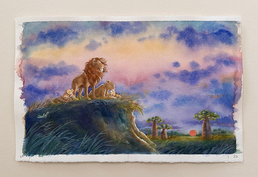 "Lions with Manes!" Original Watercolor Illustration for "The King of All Things"